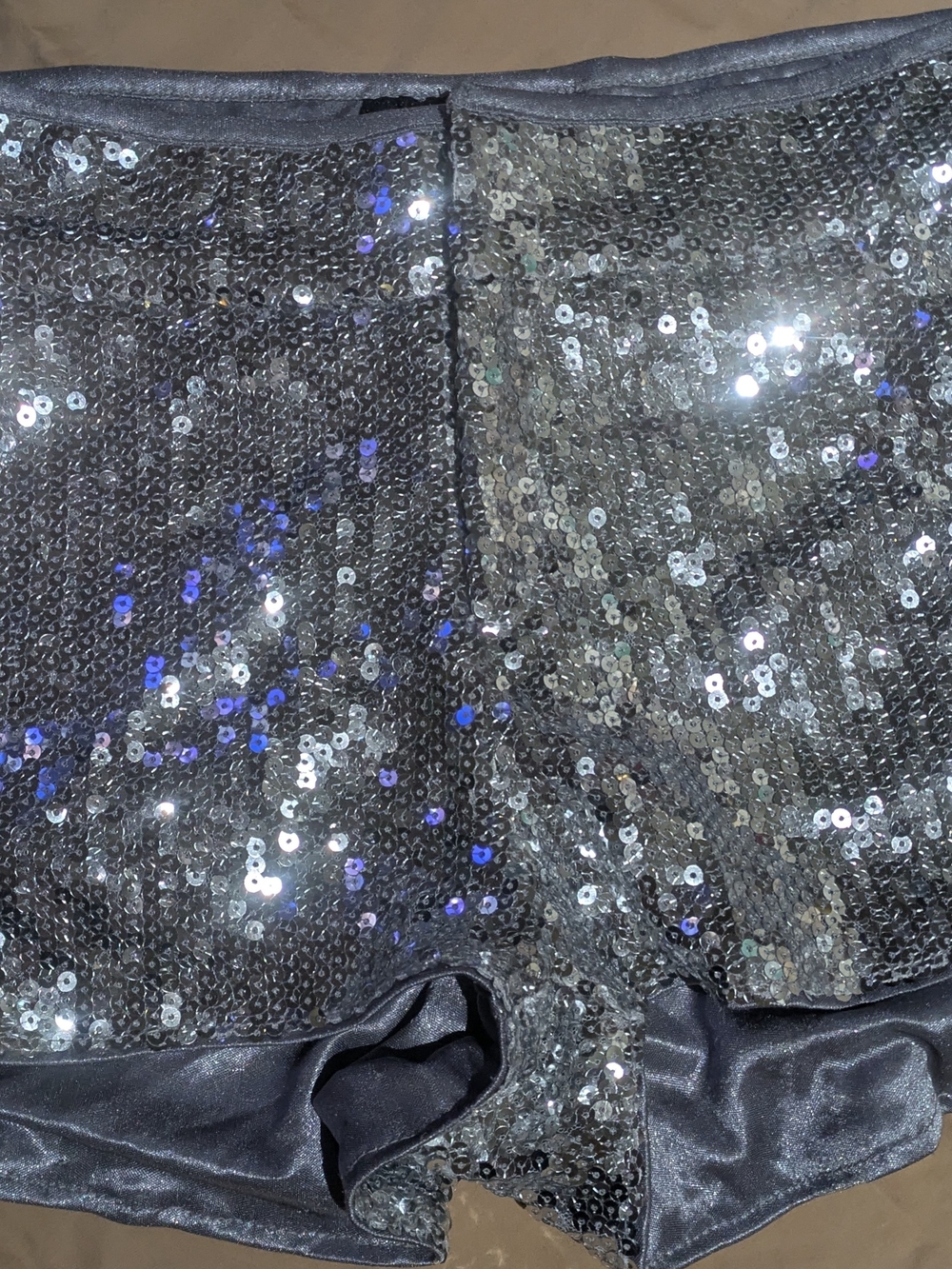 Sara Boo Silver Sequin Mini Skirt